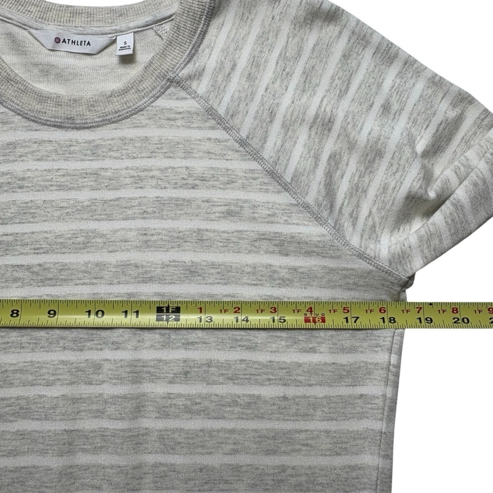NWT Athleta Gray Striped Criss Cross Sweatshirt Dress S Modal Blend Lightweight - Picture 7 of 13